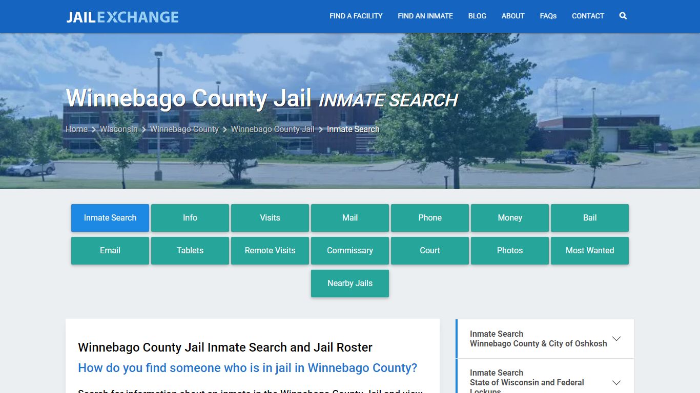 Inmate Search: Roster & Mugshots - Winnebago County Jail, WI